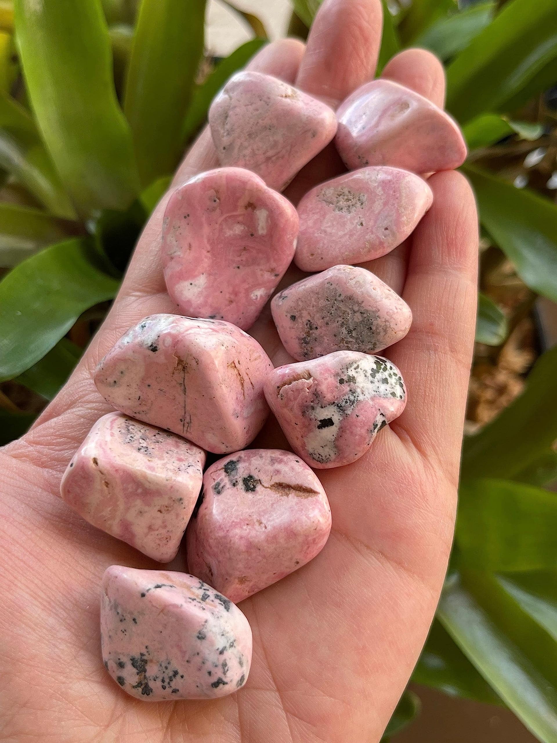 Rhodonite Tumbled Stones, Polished Rhodonite Gemstone, Rhodonite Healing Crystals (Rhodonite, 3 Pound)