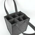 thumbnail image 4 of Oraceous Bottle Carrier Bag Carrier Tote Bag 6 Bottle Pockets Felt Red Storage Bag for Protecting Flutes Goblets ( Grey ), 4 of 10