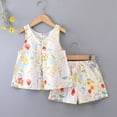 thumbnail image 2 of CAUYDY Toddler Girl Clothes Layered Ruffle Top Floral Shorts Cute Toddler Girls Summer Outfits 2Pcs Clothing Set for Kids Summer Pjs Set (Sizes 18-24 Months,H03-Yellow), 2 of 4