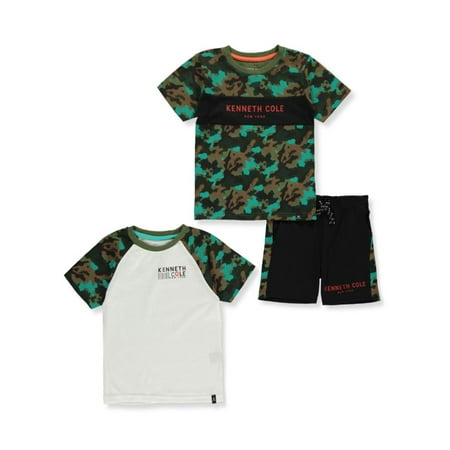 

Kenneth Cole Boys 3-Piece Camo Shorts Set Outfit - white camo 3t (Toddler)