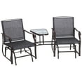 thumbnail image 4 of Outsunny Outdoor Glider Chairs with Coffee Table, Gray, 4 of 11