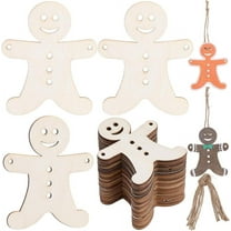 30Pcs 3 Sets Wooden Gingerbread Man Ornaments Christmas Wood Ornament Kits Natural Unfinished Winter Holiday Blank Hanging Decor with Cords for DIY Crafts Xmas Party Decorations Supplies colorful DIY
