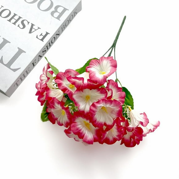 Fake Plants Artificial Flowers For Outdoors Morning Glory Flowers No Fade Faux Plastic Plants Outside Hanging Planter Home Wedding Garden Porch Window Box
