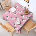 thumbnail image 2 of Pink French Bulldog Love Heart Square Tablecloth,Waterproof Square Table Cover,Wipeable Spillproof Washable Table Cover for Home Kitchen Party Decor 42"X42"(107x107cm), 2 of 6