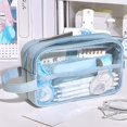 thumbnail image 6 of LYINGF Grid Mesh Pencil Case with Handle,Double Layer Clear Pencil Pouch with Zipper,Travel Makeup Bag,Small Toiletry Bag for Purse,Marker Pouch,Cosmetic Bag Office Essentials Supplies Organizer, 6 of 6