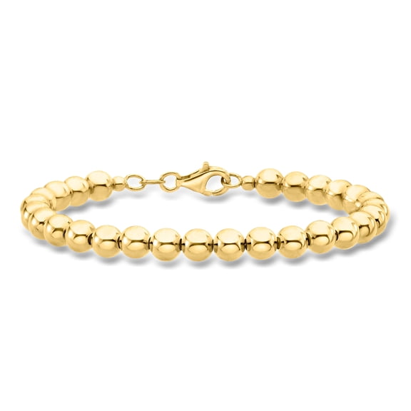 Ross-Simons Italian 6mm 18kt Gold Over Sterling Bead Bracelet, Women's, Adult