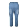 thumbnail image 6 of Capri Pants For Women Hight Waisted Denim Jeans Stretch Slim Calf Length Jeans Trousers For Women, 6 of 7