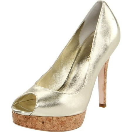 Cole Haan Women's Mariela Air OT Platform Pump,White Gold/Cork,10 B US