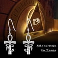 thumbnail image 6 of Coachuhhar Ankh Earrings 925 Sterling Silver Eye of Horus Earrings Ancient Egyptian Protection Jewelry Gifts for Women Birthday, 6 of 7