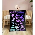 thumbnail image 4 of Just A Girl Who Loves Dinosaurs Flannel Fleece Bed Blanket Throw Blanket Lightweight Cozy for Bedroom All Season Sofa Decor Gift 30x40, 4 of 6