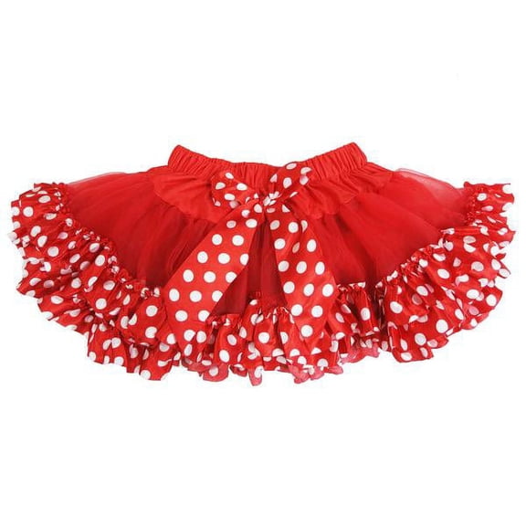 Wenchoice Red Tutu With Red-White Polka Dot Trim Girls L(4-6 Years)