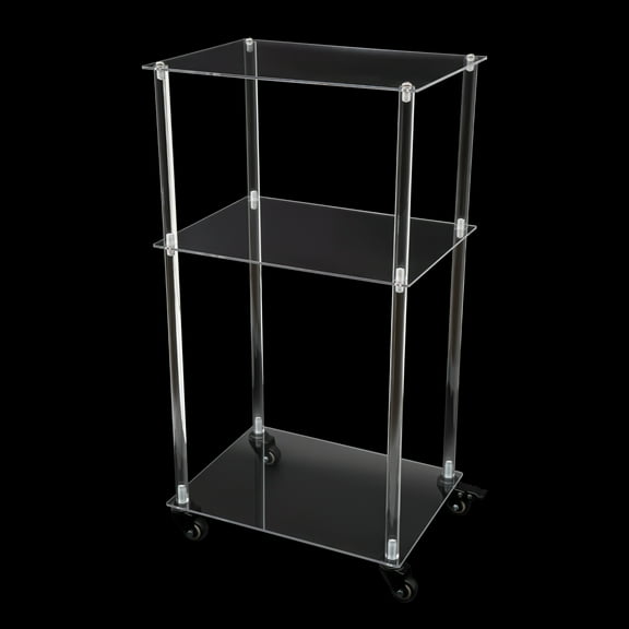 Sturdy Clear Acrylic Printer Stand, 3 Tiers with 4  Wheels (1 with Brake), Perfect for Home and Office Organization