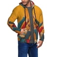 thumbnail image 2 of Wukai Colorful Sweaters And Strings Print Men's Zip-Up Hoodie,Fleece Full-Zip Hoodie for Men, Hooded Sweatshirt-X-Large, 2 of 5