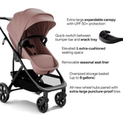 Mompush Wiz Pro 2-in-1 Baby Stroller with Bassinet Mode, Full-Size All-Terrain Premium Stroller from Newborn to Toddler, Pink, 23.8LB, Unisex