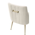 thumbnail image 6 of MEXIYA Irina Dining Chair Beige Easy Clean Velvet Upholstered Side Chair with Brushed Gold Leg, 6 of 7