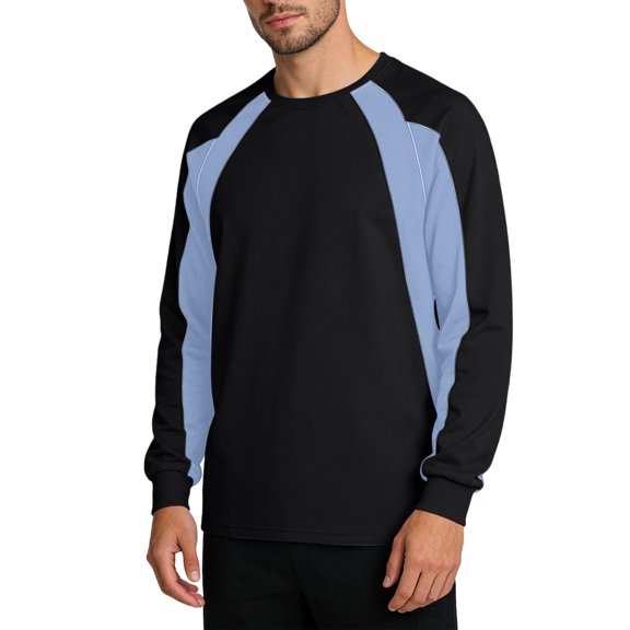 DayScoop Fashion T-Shirt for Men Fall T Shirt Casual Long Sleeve Round Neck Basketball Training Sport Color Block Running Fitness Tops