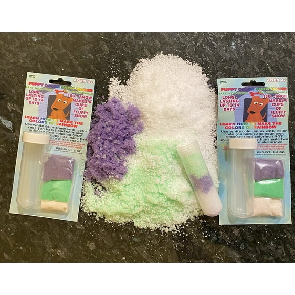 Rainbow Color Instant Snow Powder Set For Party Goody Bag, Stocking Stuffers, Sensory Bin Filler 2 Sets
