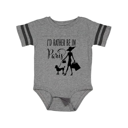 

Inktastic I d Rather Be in Paris- shopping and travel Girls Baby Bodysuit