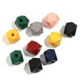 thumbnail image 3 of 60 Pcs Wooden Beads Geometric Faceted Wood Beads 16mm Colourful Wooden Beads, 3 of 9