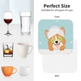 thumbnail image 6 of Pofeuu Corgi With Towel Ans Slice Cucumber Print Coasters for Drinks, 4Pack PU Leather Coasters, Bar Drink Coasters for Tabletop Protection, Furniture from Damage-Square, 6 of 6