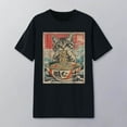 thumbnail image 2 of Tiweut Casual T-Shirt for Women Funny Cat Ramen Noodles Kawaii Anime Manga Japanese Food Graphic Print Short Sleeve Round Neck Tops,Black,L, 2 of 3