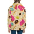 thumbnail image 6 of Pofeuu Donuts Print Teenage Zipper Hoodie Sweatshirts Hooded Casual Jackets With Pocket For Boys Girls-Small, 6 of 6