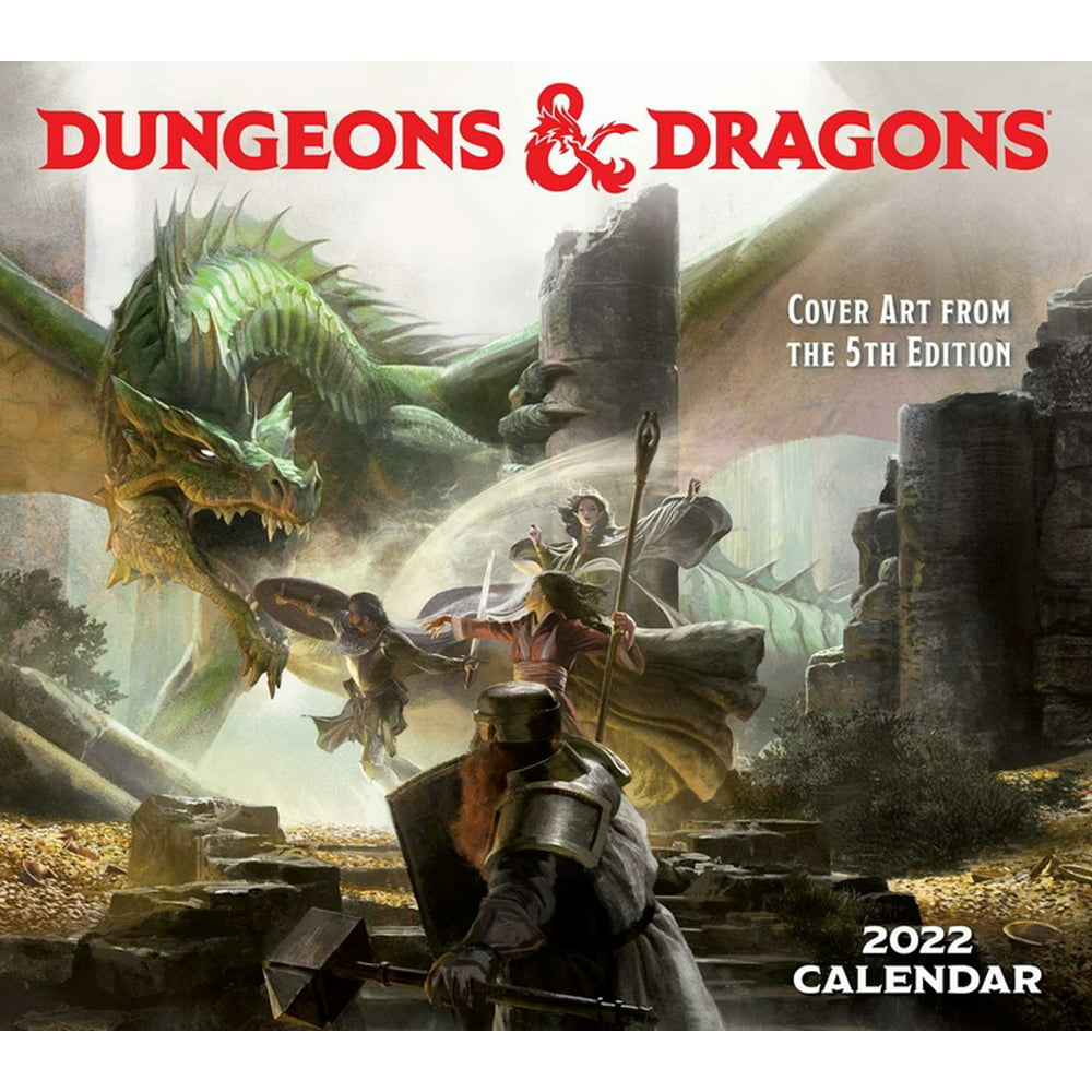 Dungeons & Dragons 2022 Deluxe Wall Calendar with Print Cover Art from