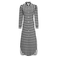thumbnail image 6 of Retro Checkerboard Chiffon Dress Sexy V Neck White And Black Check Beach Dresses Street Fashion Casual Dress Birthday Present, 6 of 7