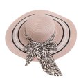 thumbnail image 1 of Sombrero de 56-58cm de circunferencia para mujer, sombrilla de verano con borde grande, sombrero de paja para viaje y ocio, sombrero plegable con lazo para el sol, 1 of 5