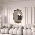 thumbnail image 5 of GODCHAR Wall Mirror Oval Vintage Carved Antique Metal Frame for Bathroom, 5 of 7
