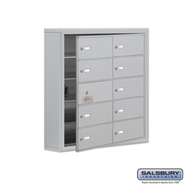 SalsburyIndustries 19155-10ASK Cell Phone Storage Locker With Front Access Panel - 5 Door High Unit, Aluminum