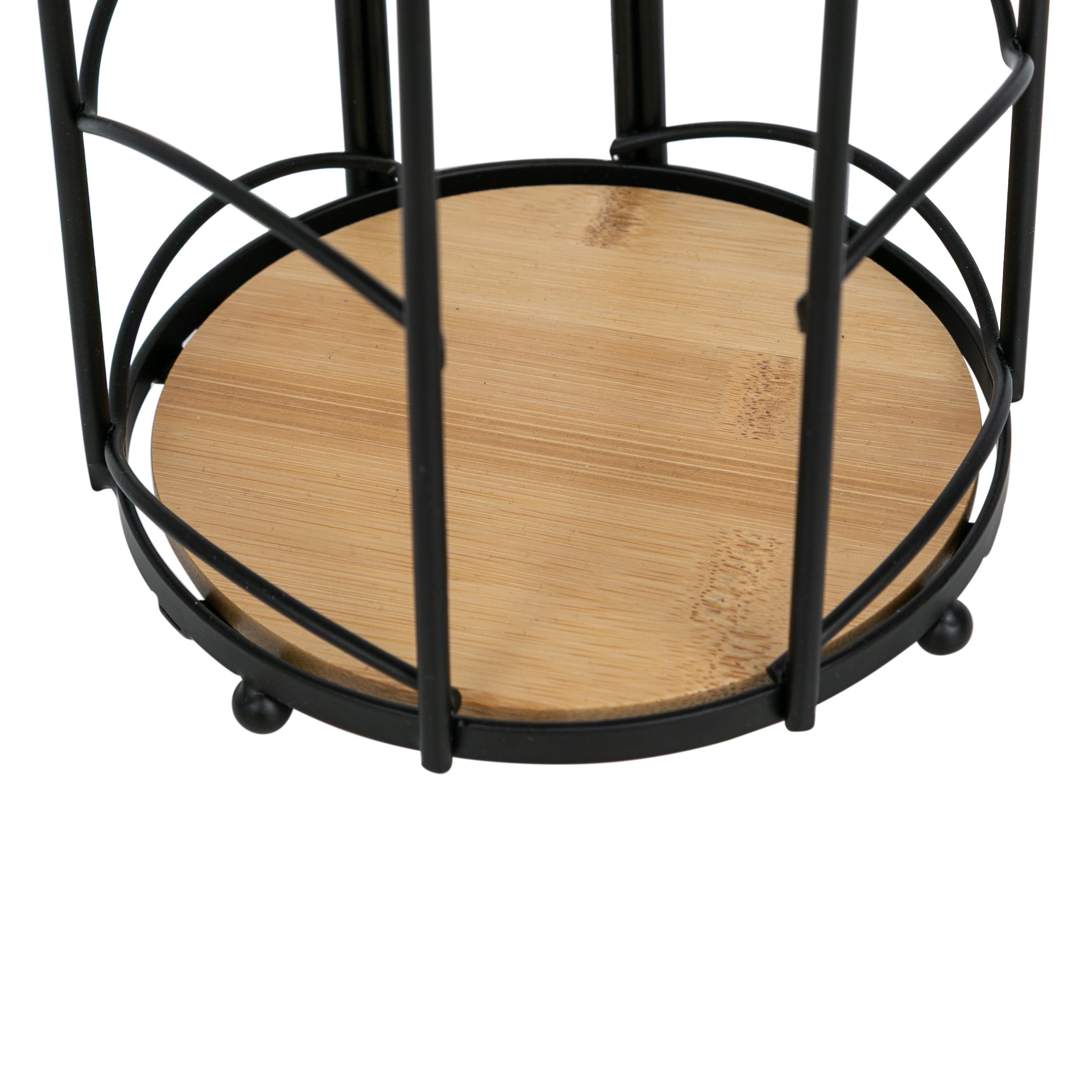 Era Banes Freestanding Toilet Paper Holder Black & Bamboo 6.14x23.03in