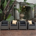 thumbnail image 5 of JERFIT 4-Piece Outdoor Club Chair Set, All-Weather Black Faux Rattan Patio Furniture with Water Resistant Cushions for Garden, Poolside, Porch, 5 of 10