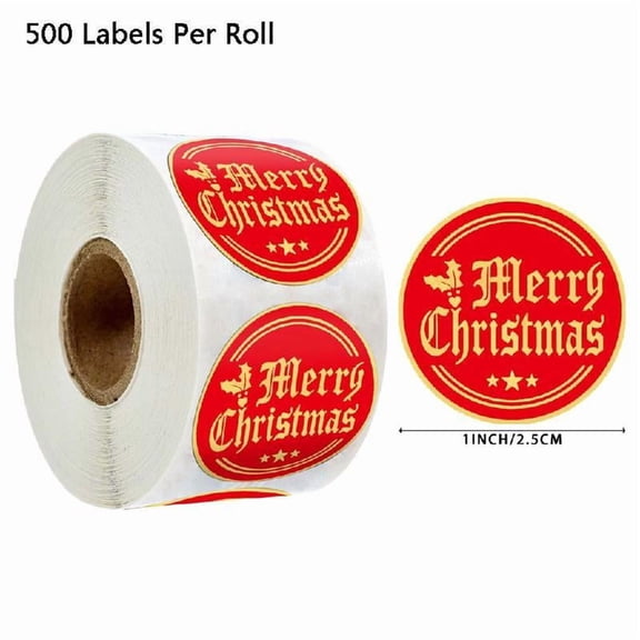 500pcs Merry Christmas Stickers Envelope Gift Thank You Cards Package Seal Label