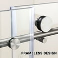 thumbnail image 2 of 60" W x 72‘’/76" H Frameless Shower Door, Double Sliding Shower Door, Glass Shower Door with 8/10mm Clear Tempered Glass, Stainless Steel Hardware, 2 of 6