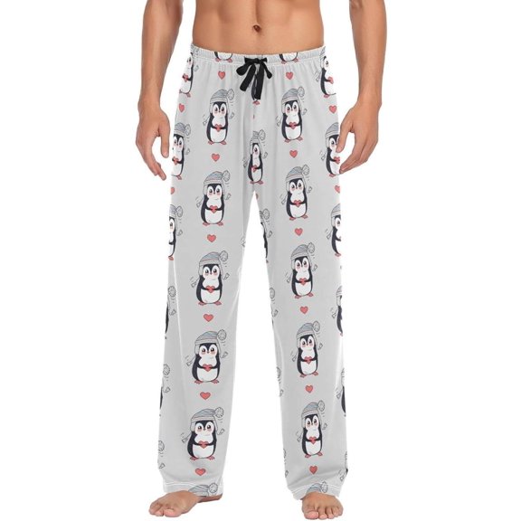 GZHJMY Penguin Pajama Pants for Men, Lounge Pants Lightweight Men Pajama Bottoms with Drawstring Pockets, Christmas New Year Birthday Gifts, Medium