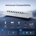 thumbnail image 3 of Intpw 12-Port 10Gbps Powered USB Hub, Aluminum PD 45W Docking Station with Type-C & Type-A 3.2 Ports, 65W Adapter for Laptop, MacBook, PC, 3 of 9