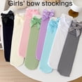 thumbnail image 4 of 2. Soft Baby Girls Knee Socks with Bowknot Detail, Stylish Stockings for 3-13 Years, 4 of 9