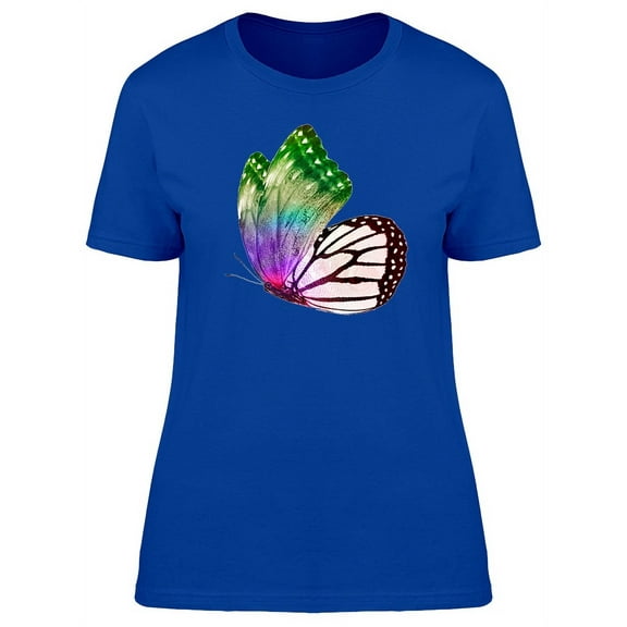 Colorful Black White Butterfly T-Shirt Women -Image by Shutterstock, Female Large