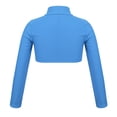 thumbnail image 2 of Kvysinly Kids Girls Long Sleeve Mock Neck Crop Top Shirt Ballet Dance Workout Yoga Practice Light Blue 14, 2 of 5
