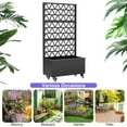 thumbnail image 2 of 71"x 35"x 16" Metal Planter Box with Trellis,  Raised Garden Bed with Trellis & Wheels, Privacy Planters for Patio, Planter Box with Drainage Holes for Climbing Plants, Flower, Vegetable, 2 of 8