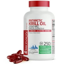 Bronson Extra Strength Antarctic Krill Oil 2000 mg with Omega-3s EPA, DHA, Astaxanthin and Phospholipids 250 Softgels (125 Servings)