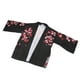 thumbnail image 3 of Men Cover Up Top Bracelet Sleeve Open Front Jacket Color Printing Decor Top Japanese Style Black M, 3 of 22