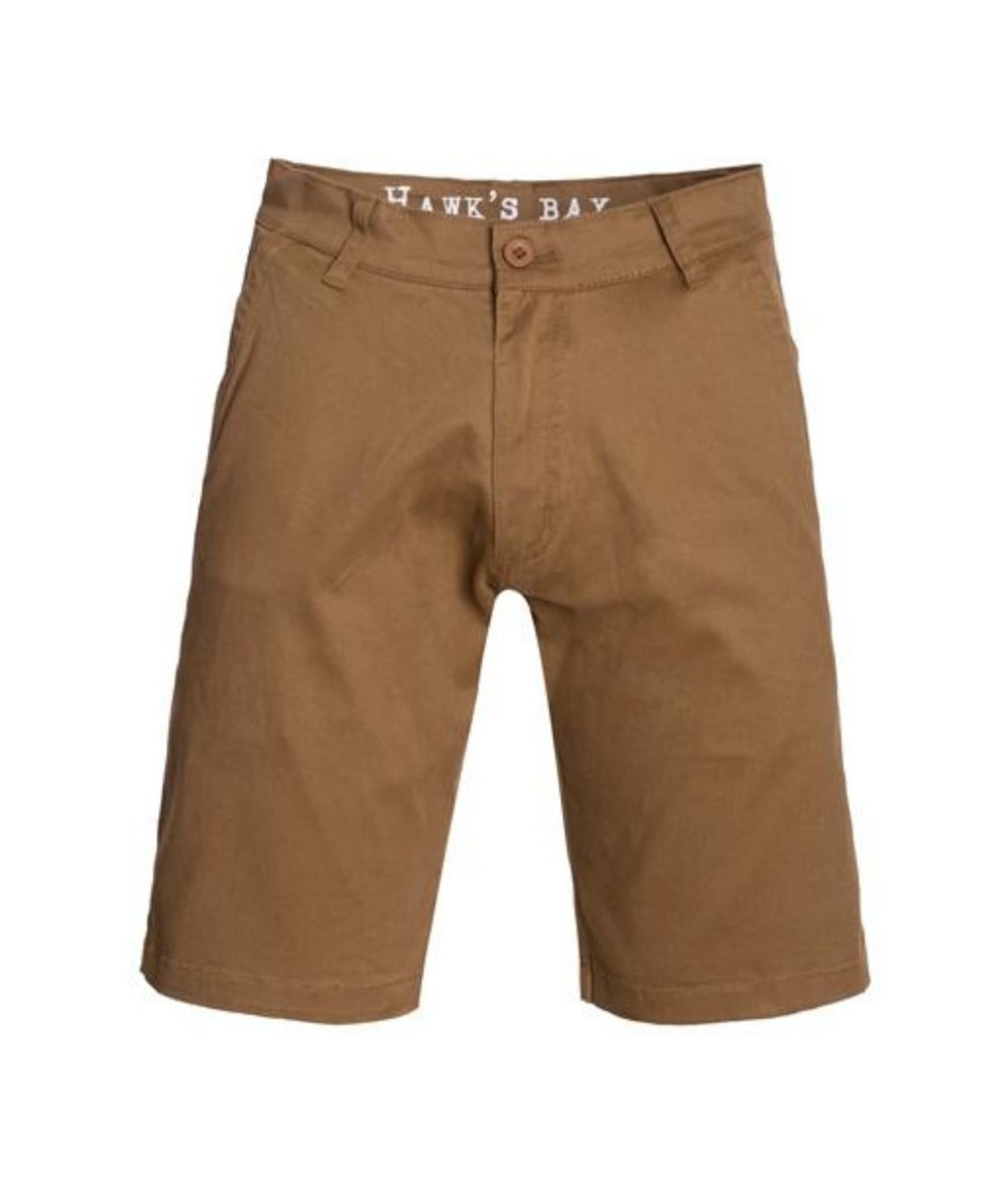 Hawks Bay Men's Chino Shorts Slim Fit Solid Colored Flat Front Knee