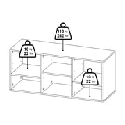 Tvilum Hyper Rectangle 6 Cubby Storage Entryway Bench, Jackson Hickory