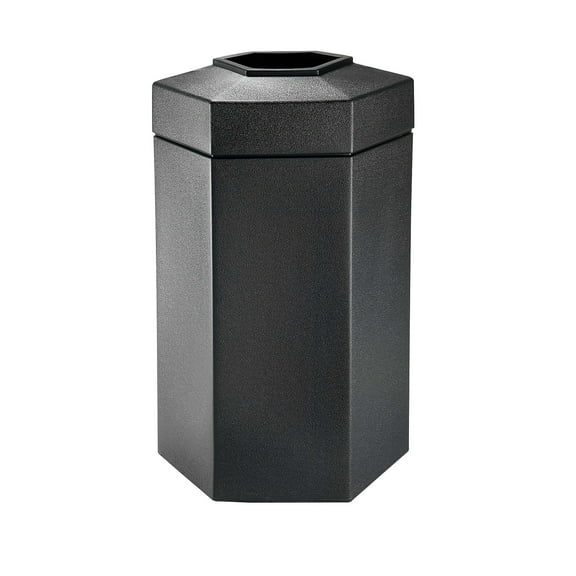 Commercial Zone Products PolyTec Series 50 Gallon Hex Trash Can Black (737501)