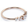 thumbnail image 2 of JeenMata Cluster Round Brilliant Real Diamond Stacking Ring in Solid 10k Rose Gold, 2 of 7