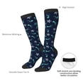 thumbnail image 4 of KLL Ice Blue Starfish and Jellyfish Print Cool Socks Men's Women's Crew Socks Funny Crazy Novelty Stockings, 4 of 6