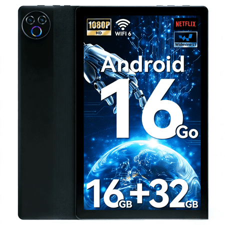 BESTSKI 10 inch Tablet, Android 16 OS, 16GB RAM 32GB ROM 1TB Expandable Storage, 5-Core Processor, 5000mAh Battery, Black