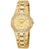 Women's Goldtone Watch & Stainless Round - 46 Swarovski Crystals - PTC390